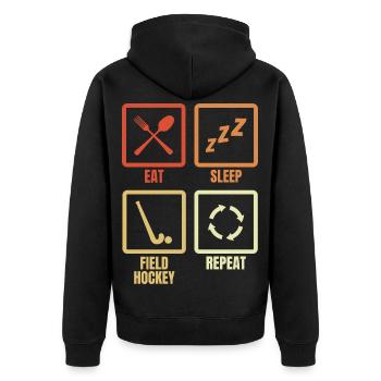 Eat Sleep Hockey sur gazon Replay - Veste à capuche bio Premium Unisexe - noir - Dos - Nico (187cm)