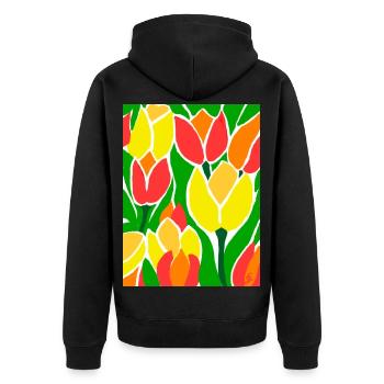 EG Tulips I Flowers I Tulip Festival I Gift Idea - Unisex Premium Organic Zip Hoodie - black - Back - Nico (187cm)