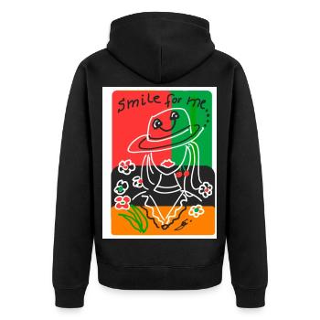 EC Woman I Positive Sayings I Mother's Day I Vacation - Unisex Premium Organic Zip Hoodie - black - Back - Nico (187cm)