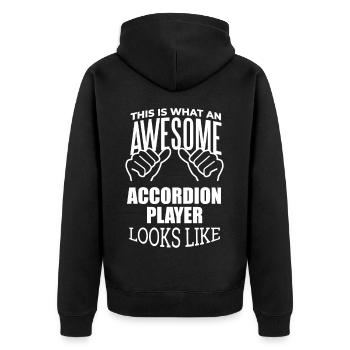 Accordéon Accordéon Accordéon - Veste à capuche bio Premium Unisexe - noir - Dos - Nico (187cm)