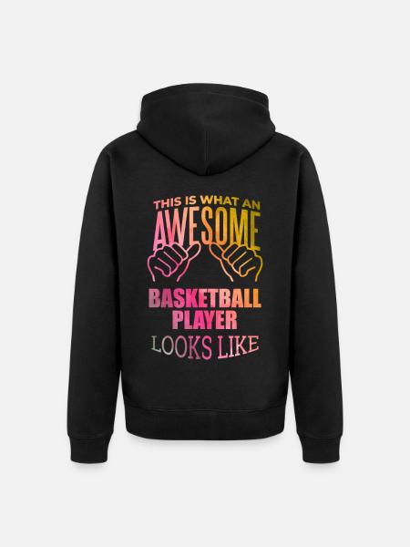 Basketball - Unisex Premium Organic Zip Hoodie - black