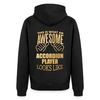 Accordéon Accordéon Accordéon - Veste à capuche bio Premium Unisexe - noir - Dos - Nico (187cm)