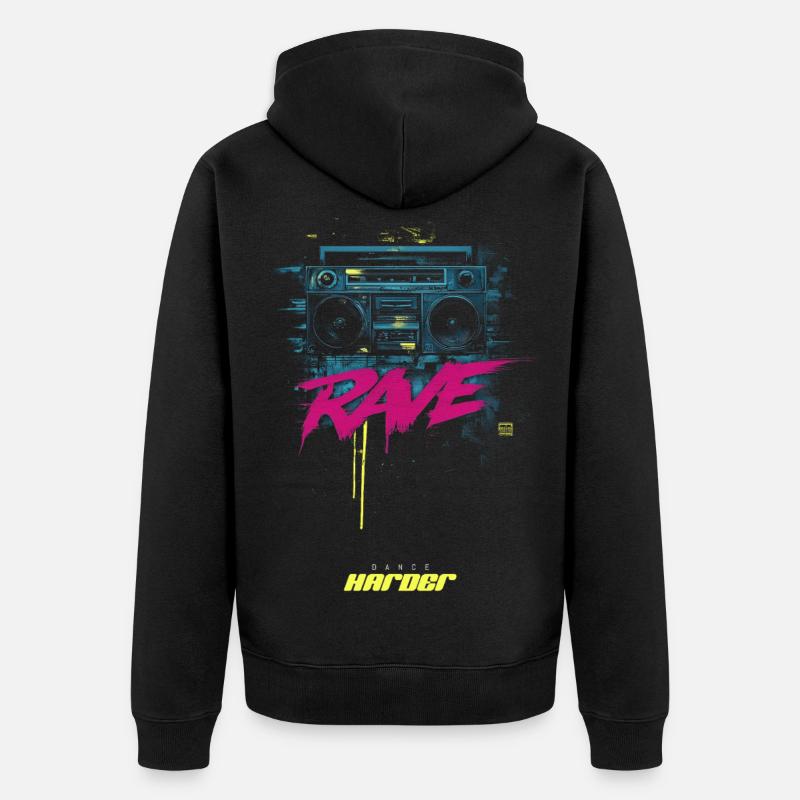 RAVE DANSEZ plus fort - Veste à capuche bio Premium Unisexe - noir