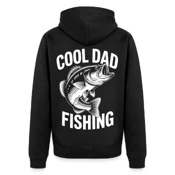 Conception de pêche cool pour papa - Veste à capuche bio Premium Unisexe - noir - Dos - Nico (187cm)