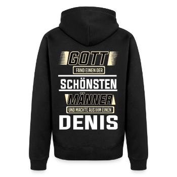 Denis der schönste Mann von Gott geformt Design - Unisex Premium Bio Zip Hoodie - Schwarz - Hinten - Nico (187cm)