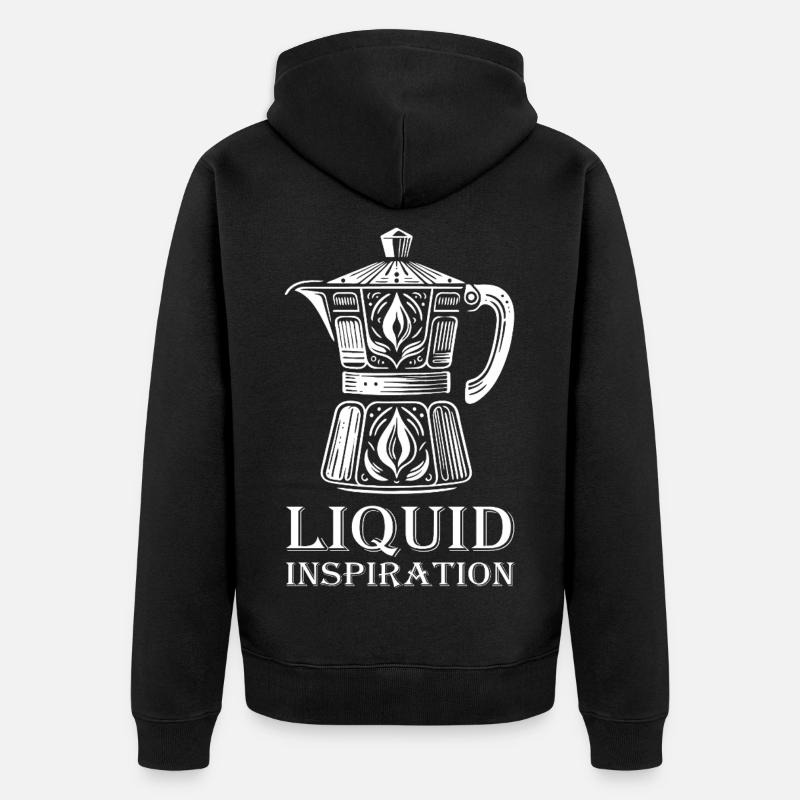 Conception de cafetière – Liquid Inspiration - Veste à capuche bio Premium Unisexe - noir