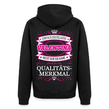 Caractéristique de qualité Valentina tout simplement de première classe - Veste à capuche bio Premium Unisexe - noir - Dos - Nico (187cm)