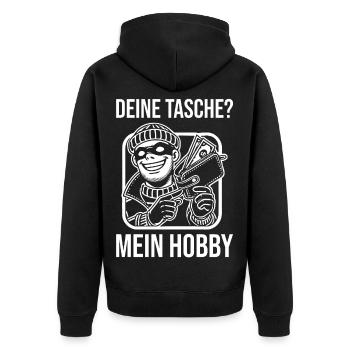 Pickpocket, ton sac est mon hobby - Veste à capuche bio Premium Unisexe - noir - Dos - Nico (187cm)