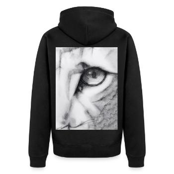 Félin         - Veste à capuche bio Premium Unisexe - noir - Dos - Nico (187cm)
