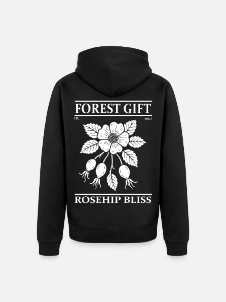 Hagebutte Design – Rosehip Bliss - Unisex Premium Organic Zip Hoodie - black