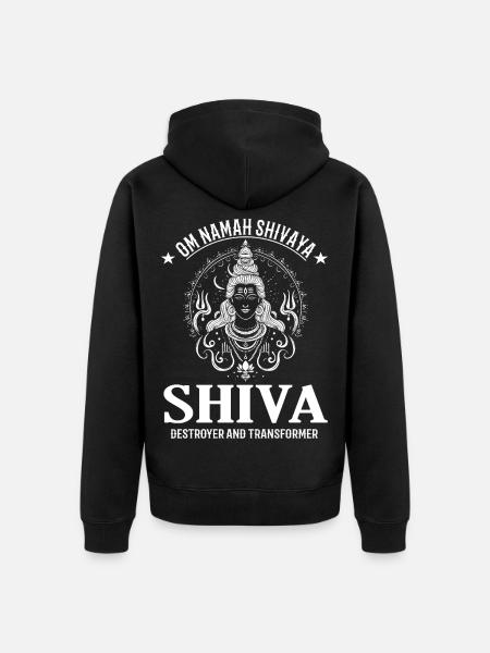 Shiva Design – Powerful Deity - Unisex Premium Organic Zip Hoodie - black