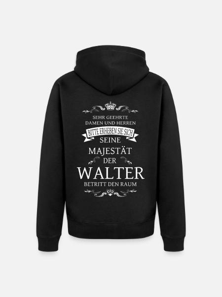 His Majesty Walter enters the room - Unisex Premium Organic Zip Hoodie - black