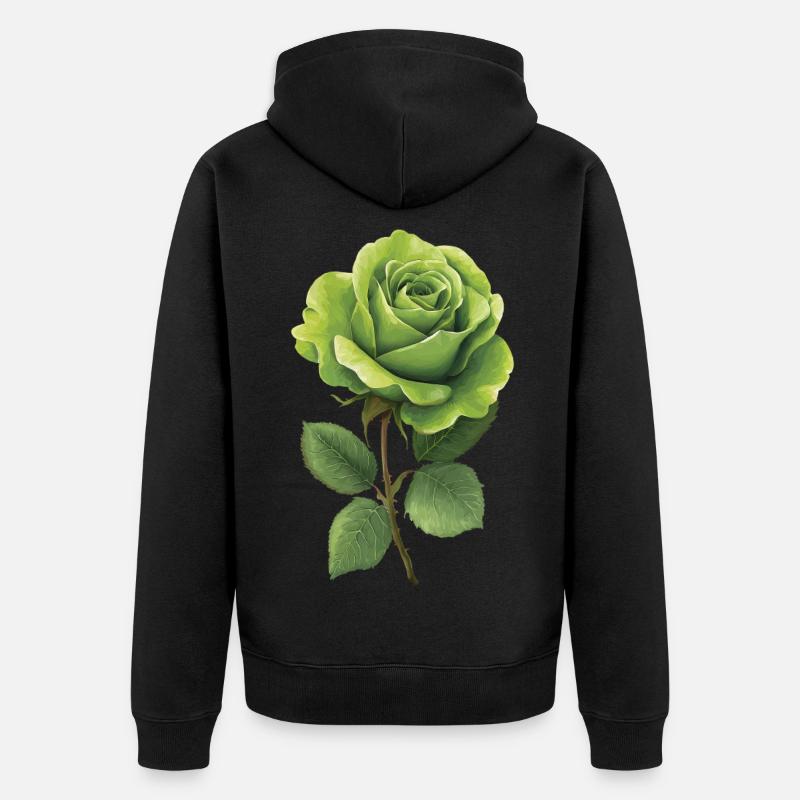 Rose verte - Veste à capuche bio Premium Unisexe - noir