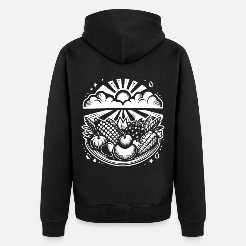 Conception de silhouettes de Thanksgiving - Veste à capuche bio Premium Unisexe - noir