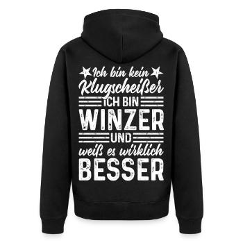 Winemaker - Not a smart-ass winemaker Funny Wine - Unisex Premium Organic Zip Hoodie - black - Back - Nico (187cm)