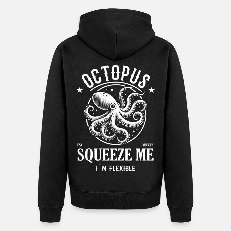 Kraken Design – Serrez-moi, je suis flexible - Veste à capuche bio Premium Unisexe - noir