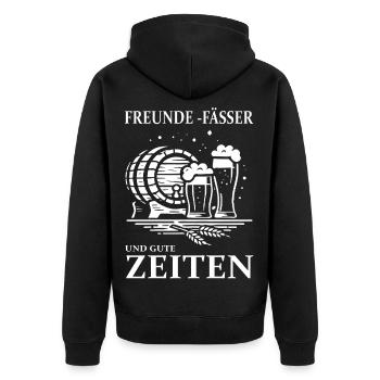 Friends, Kegs & Good Times – Beer Design - Unisex Premium Organic Zip Hoodie - black - Back - Nico (187cm)
