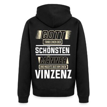 Vincent le plus bel homme de Dieu a façonné le design - Veste à capuche bio Premium Unisexe - noir - Dos - Nico (187cm)