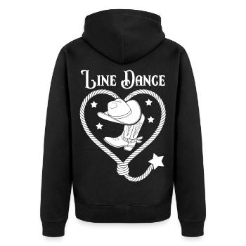 Line Dance Heart Lasso - Unisex Premium Organic Zip Hoodie - black - Back - Nico (187cm)