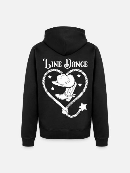 Line Dance Heart Lasso - Unisex Premium Organic Zip Hoodie - black