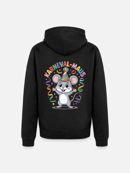 CARNIVAL MOUSE - Unisex Premium Organic Zip Hoodie - black