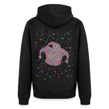 Confettis Jeck Hat Costume de Carnaval - Veste à capuche bio Premium Unisexe - noir - Dos - Nico (187cm)