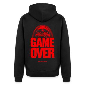 Game Over Rétro Pixel - Veste à capuche bio Premium Unisexe - noir - Dos - Nico (187cm)