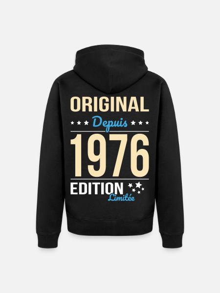 Original since 1976 – 50th anniversary - Unisex Premium Organic Zip Hoodie - black