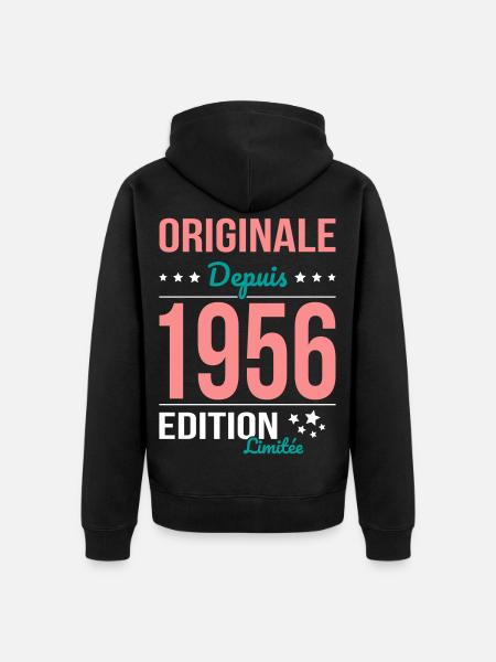 Original since 1956 – 70th anniversary - Unisex Premium Organic Zip Hoodie - black