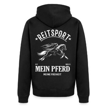 Équestre Mon Cheval Mon Liberté Design - Veste à capuche bio Premium Unisexe - noir - Dos - Nico (187cm)