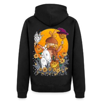 Ugo - la parade des citrouilles / - Veste à capuche bio Premium Unisexe - noir - Dos - Nico (187cm)