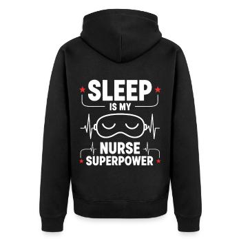 Humour Infirmier Sommeil est mon Super Pouvoir - Veste à capuche bio Premium Unisexe - noir - Dos - Nico (187cm)