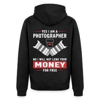 Humor Photographer - Unisex Premium Organic Zip Hoodie - black - Back - Nico (187cm)