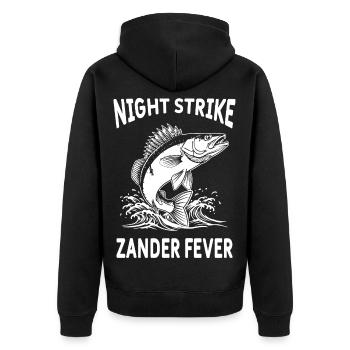 Fishing Sandre River Night Strike - Unisex Premium Organic Zip Hoodie - black - Back - Nico (187cm)
