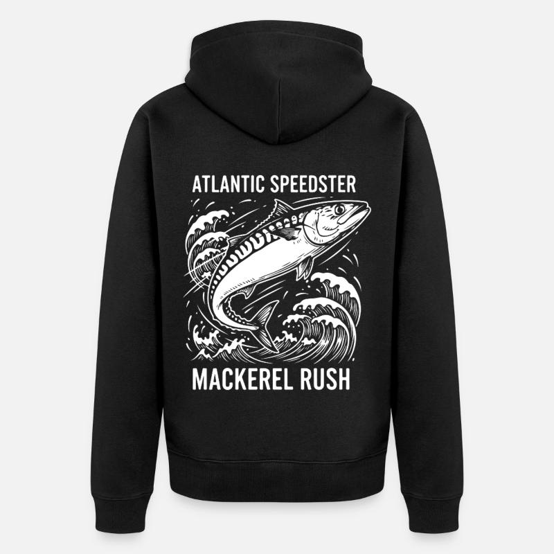 Pêche Mer Maquereau Mackerel Rush - Veste à capuche bio Premium Unisexe - noir