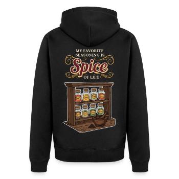 Spices Cooking Humor Spice of Life - Unisex Premium Organic Zip Hoodie - black - Back - Nico (187cm)