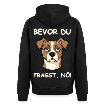 Just nope dog funny saying - Unisex Premium Organic Zip Hoodie - black - Back - Nico (187cm)