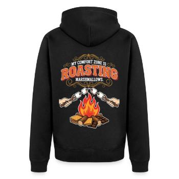 Camping Humour Comfort Zone Roasting Marshmallows - Veste à capuche bio Premium Unisexe - noir - Dos - Nico (187cm)