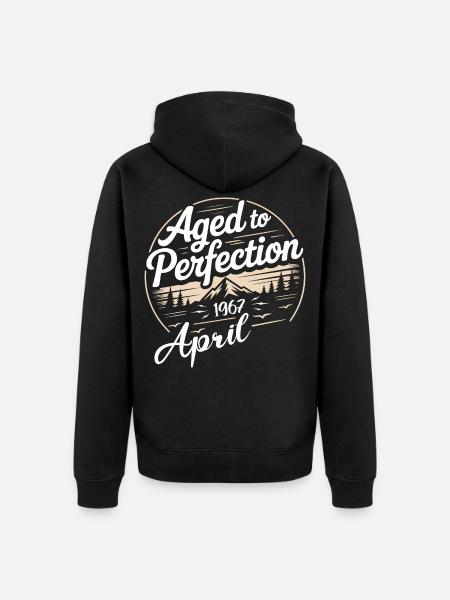 April 1967 birthday april 1967 - Unisex Premium Organic Zip Hoodie - black