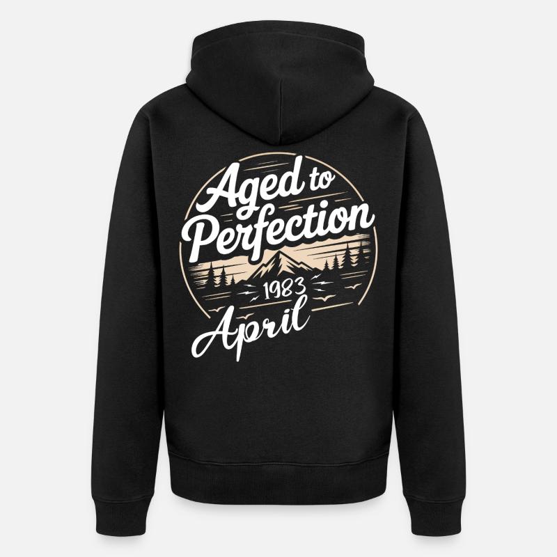 Avril 1983 anniversaire avril 1983 - Veste à capuche bio Premium Unisexe - noir