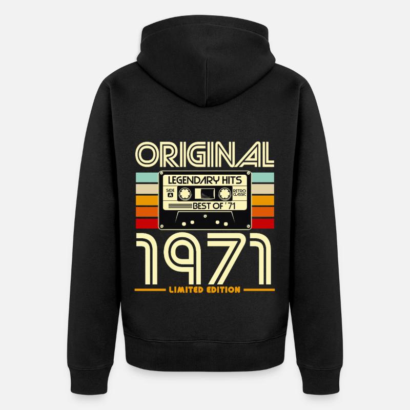 Original 1971 Édition Limitée - Veste à capuche bio Premium Unisexe - noir