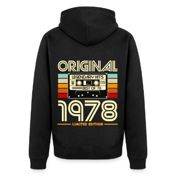 Original 1978 Cassette Retro Limitee - Veste à capuche bio Premium Unisexe - noir - Dos - Nico (187cm)