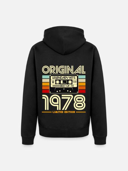 Original 1978 Limited Retro Cassette - Unisex Premium Organic Zip Hoodie - black