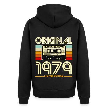 Original 1979 Édition Limitée - Veste à capuche bio Premium Unisexe - noir - Dos - Nico (187cm)