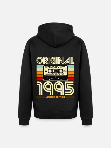Original 1995 Retro Cassette - Unisex Premium Organic Zip Hoodie - black