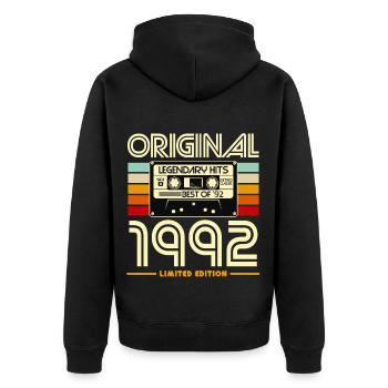 Original 1992 Cassette Légendaire - Veste à capuche bio Premium Unisexe - noir - Dos - Nico (187cm)