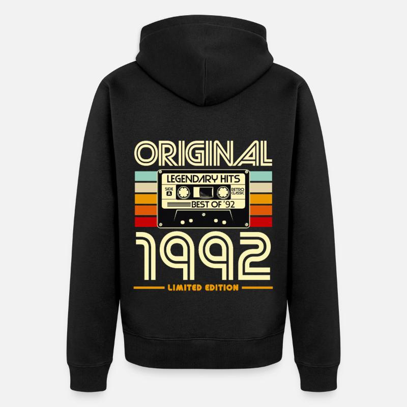 Original 1992 Cassette Légendaire - Veste à capuche bio Premium Unisexe - noir