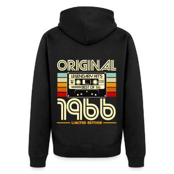 Original 1966 Cassette Retro - Veste à capuche bio Premium Unisexe - noir - Dos - Nico (187cm)