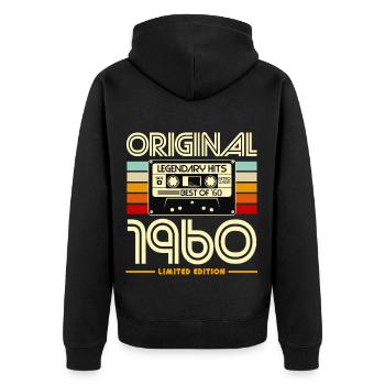 Original 1960 Limited Edition - Unisex Premium Organic Zip Hoodie - black - Back - Nico (187cm)