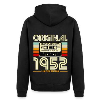 Original 1952 Cassette Retro - Veste à capuche bio Premium Unisexe - noir - Dos - Nico (187cm)